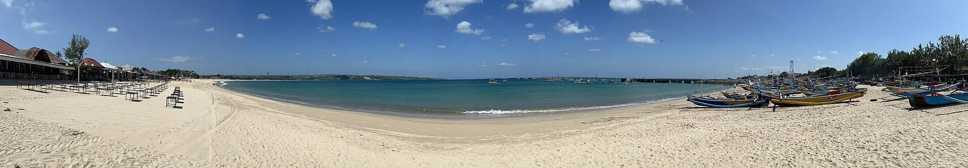 Jimbaran Beach corridor, Badung Bali - shoreline near Kelan camel-ride area