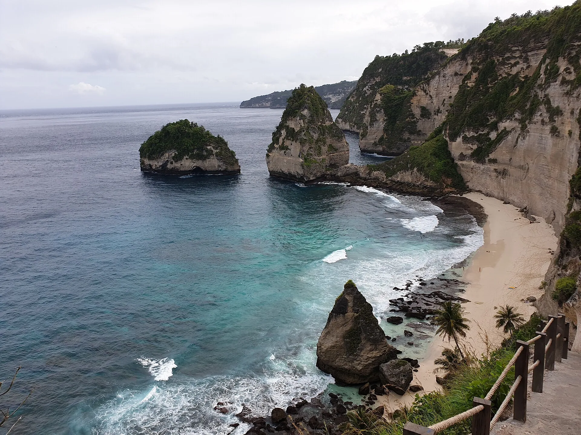 Diamond Beach, Nusa Penida - white sand cove with limestone cliffs at the east coast