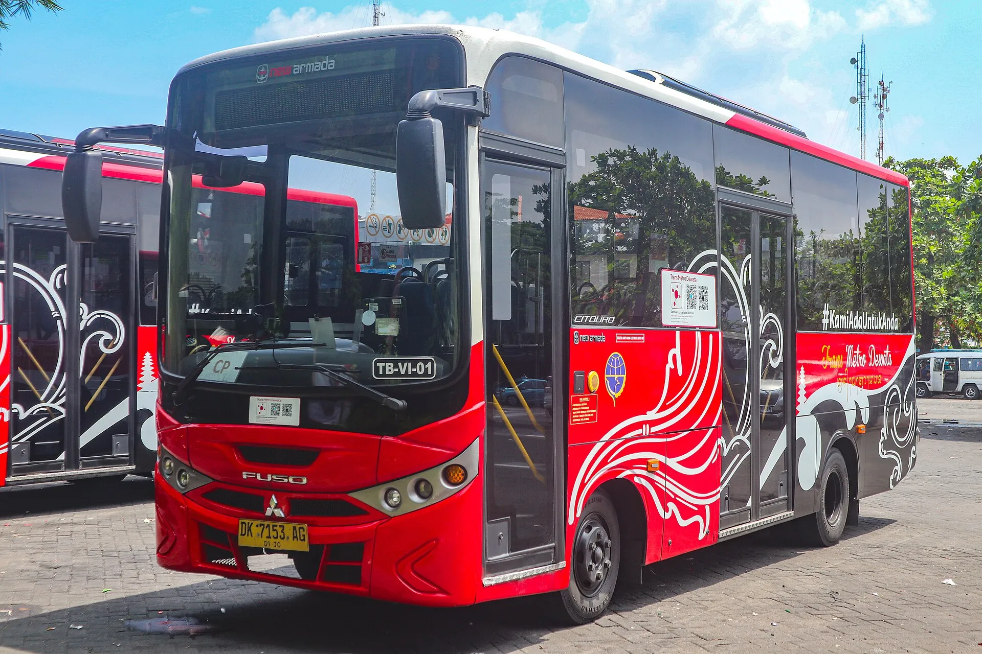Kuta Central Parking, Kuta, South Bali - Trans Metro Dewata bus at Sentral Parkir Kuta
