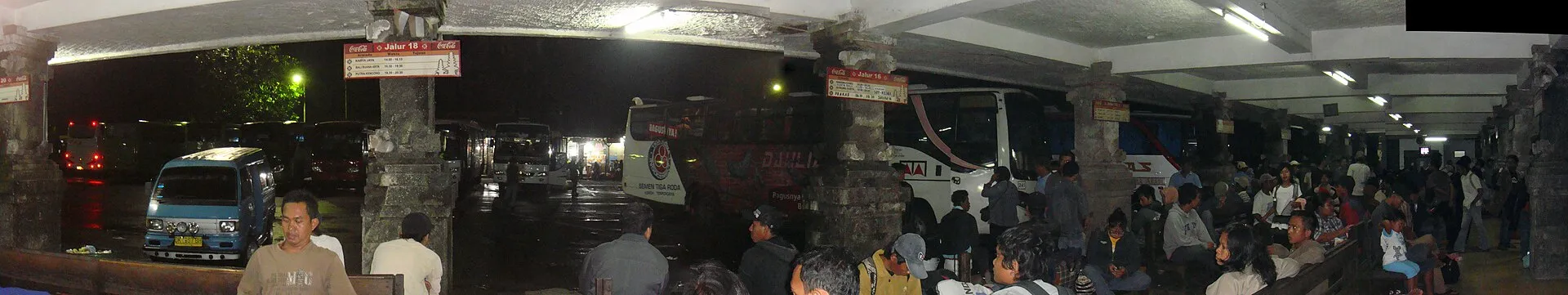 Ubung Bus Terminal, Denpasar, South Bali - bus terminal forecourt at dawn